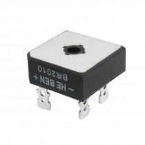 BR2010 1KV 20A Single Phase Bridge Rectifier Half-Wave Silver Tone Black