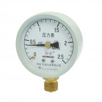 3/8" NPT Thread 0-2.5MPa Round Face Water Air Pressure Gauge