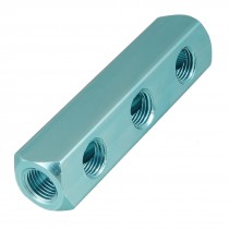 1/4" PT Threaded Ports 3 Way Quick Connect Air Hose Manifold Block Splitter