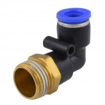 20mm Male Threaded to 10mm Pull in Tube L Shaped Pneumatic Quick Joint