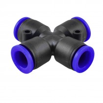 Black 12mm 4 Way Splitter Push in Connector Pneumatic Fittings
