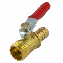 3/8"PT Male Thread to 10mm Barb Hose Lever Handle Brass Ball Valve