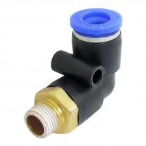 8mm Hole 9mm Male Threaded Pneumatic Quick Fitting Joint Connector Black