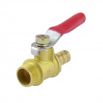 1/4"PT Male Thread to 8mm Barb Hose Lever Handle Brass Ball Valve