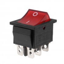 Red Black AC 15A/250V 20A/125V DPDT On On Rocker Boat Switch