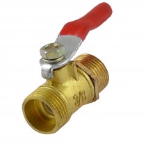 3/8"PT 16mm Male Thread Full Port Red Lever Handle Ball Valve