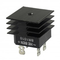BR1010 10A 1KV Single Phase Bridge Rectifier Half-Wave Black w Heatsink