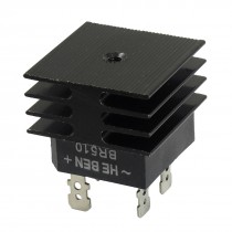 BR510 5A 1KV Single Phase Bridge Rectifier Half-Wave Black w Heatsink