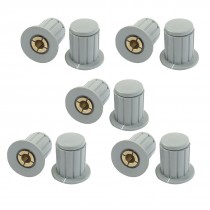 10 Pcs 4mm Shaft Insert Dia Brass Tone Core Potentiometer Control Knobs