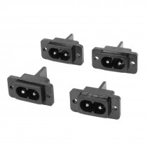 Black Male Plug IEC320 C8 AC Power Socket Connector 7A 2.5V DC 4 Pcs