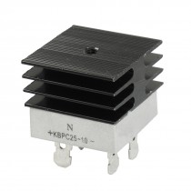 KBPC25-10 25A 1KV Single Phase Bridge Rectifier Half-Wave White w Heatsink