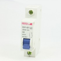 AC 230/400V 6A Single Pole Overload Protection MCB Mini Circuit Breaker