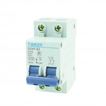 AC 400V 10A Two Poles Overload Protection MCB Mini Circuit Breaker