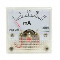 0-20mA DC Current Analog Panel Meter Ammeter Amperemeter 91C4-A Off White