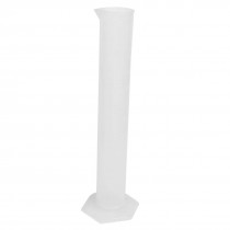 Lab Measurements Clear White Plastic Hex Base Graduated Cylinder 500mL