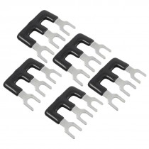 400V 10A 3 Postions Fork Type Pre Insulated Terminal Stripe Black 5 Pcs