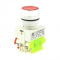 660VAC 10A 1NO 1NC DPST Latching Red Flat Push Button Switch