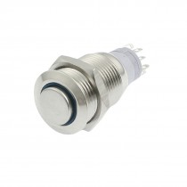 Angel Eye Blue Led 16mm 24V SPDT Stainless Steel Latching Push Button Switch