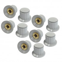 10 Pcs 6mm Shaft Insert Dia Brass Tone Core Potentiometer Control Knobs