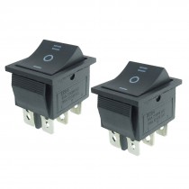 2 Pcs AC 250V/10A 125V/20A 6 Pins DPDT On/Off/On Rocker Switch