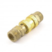 Air Compressor Metal 1/4"PT Male Thread M/M Release Valve Gold Tone