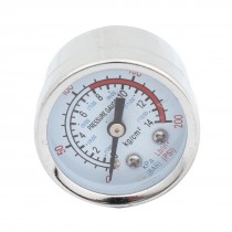 0-200 PSI 0.35" Compressor Compressed Pressure Gauge Silver Tone