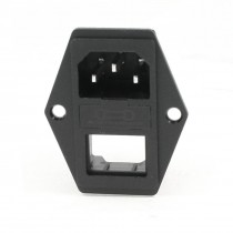15A 250VAC IEC 60320 3 Terminals Fuse Holer C14 Inlet Male Power Plug