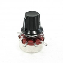 WTH118 47K ohm Single Turn Rotary Linear Taper Carbon Potentiometer Pot w Knob