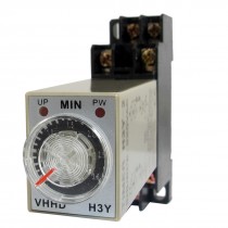 AC 220V 0-3 Minute 3 Meters Timer Power On Delay Time Relay 8 Pin H3Y-2 w Socket