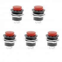 5 Pcs Momentary SPST NO Red Round Cap Push Button Switch AC 3A/125V