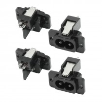 4 Pcs Black Plastic IEC320 Inlet C8 Power Adapter AC 250V 2.5A