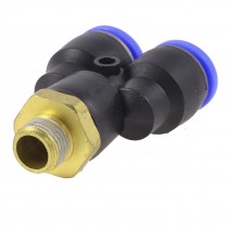 Air Piping 3 Ways 12mm x 1/4" PT Male Thread Y Shape Quick Fitting Coupler