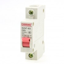 DZ47-63 230/400VAC Earth Leakage 1 Pole MCB Mini Circuit Breaker 4500A