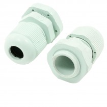 Pair Waterproof PG9 Plastic Cable Glands Fasteners Light Green