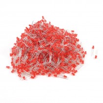 1000 Pcs DC 2.2-3.2V 20mA Non-polar 2-Pin 3mm F3 Red LED Light Emitting Diodes