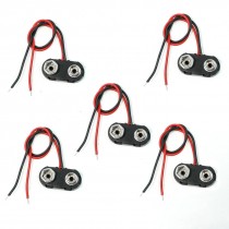 5 Pcs I Type 9V 9 Volt Battery Clip Connectors Buckle Cable