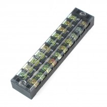 600V 25A Double Rows 10P 10 Positions Covered Barrier Screw Terminal Block