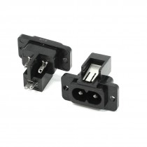 2 Pcs IEC320 C8 Inlet 2 Solder Cup Pins Power Socket AC 250V 7A