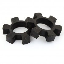 2 Pcs 79mm OD 6 Petals Rubber Driveshaft Coupler Damper Insert Black