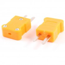 Orange Plastic Housing Male Thermocouple Plug K Type 2 Pcs