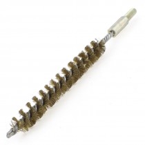6mm Thread 12mm Diameter Metal Wire Tube Brush Cleaning Tool Gold Tone