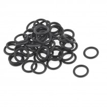 7mm External Dia 1mm Thickness Oil Seal O Rings Gaskets Black 50pcs