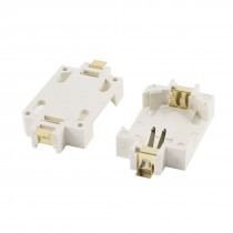 2PCS Plastic Shell CR2032 Button Cell Battery Socket Holder Case Off White