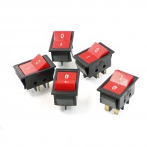 5 Pcs AC 6A/250V 10A/125V 4 Pin SPDT ON/OFF O/F Boat Rocker Switch