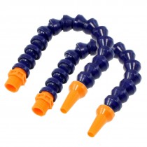 1/2" PT Flat Nozzle Flexible Plastic Water Oil Coolant Pipe 35cm 2 Pcs