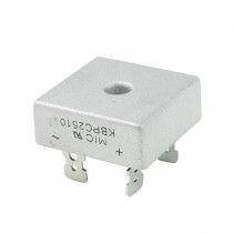 KBPC25-10 1KV 25Amp Silver Tone Metal Case Single Phase Bridge Rectifier