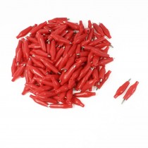 150 Pcs Red Insulating Boot Electrical Alligator Test Clips 26mm