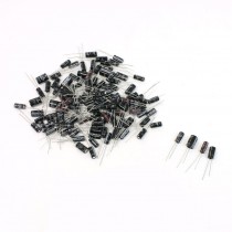 120 Pcs 1-470uF 16-50V 2 Pins Cylindrical Radial Aluminum Electrolytic Capacitor