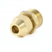 3 8" PT Male Threaded Hex Bushing Hydraulic Fitting Gold Tone for 6mm Tube Pipe