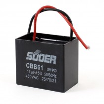 Ceiling Fan Motor Running Capacitor CBB61 Model 450VAC 16uF 50/60Hz